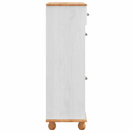 Skoskåp med låda ASKIM Vit 85 x 35 x 108 cm Massiv furu