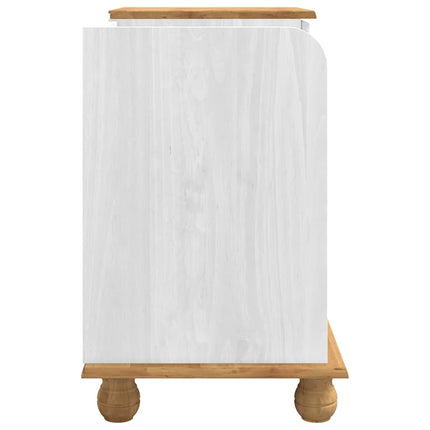 Förvaringsbänk med låda ASKIM Vit 100 x 39 x 62 cm Massiv furu