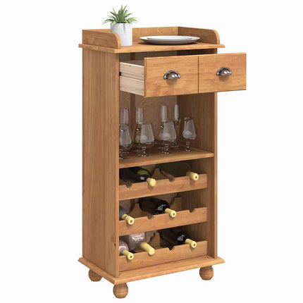 Vinskåp ASKIM Honungsvax 57 x 37 x 114 cm Massiv furu