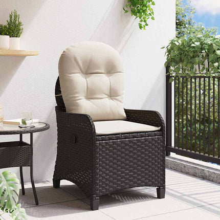 Reclinerfåtölj med kudde Svart 56 x 66 x 95 cm konstrotting