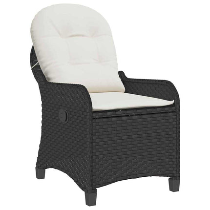 Reclinerfåtölj med kudde Svart 56 x 66 x 95 cm konstrotting