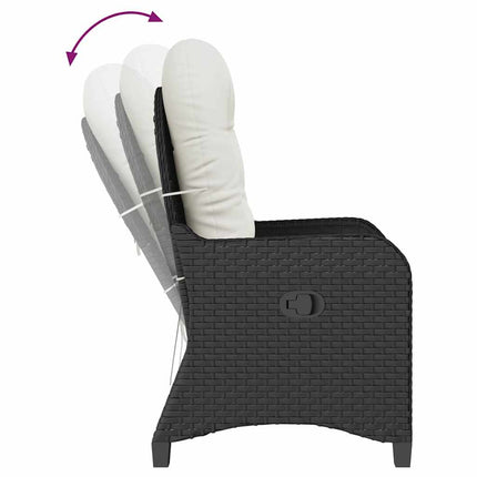 Reclinerfåtölj med kudde Svart 56 x 66 x 95 cm konstrotting