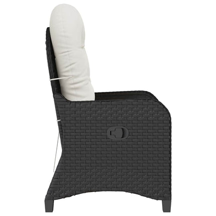 Reclinerfåtölj med kudde Svart 56 x 66 x 95 cm konstrotting
