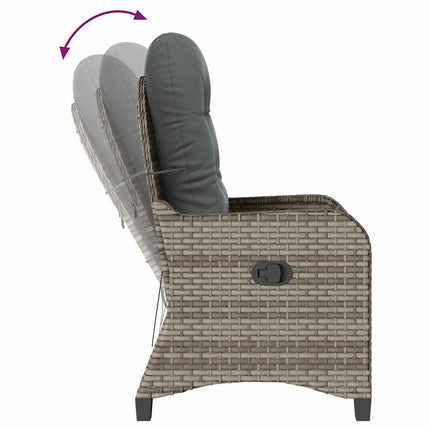Reclinerfåtölj med kudde Grå 56 x 66 x 95 cm konstrotting