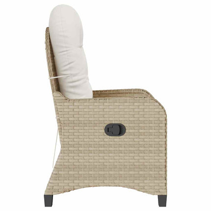Reclinerfåtölj med kudde Beige 56 x 66 x 95 cm konstrotting
