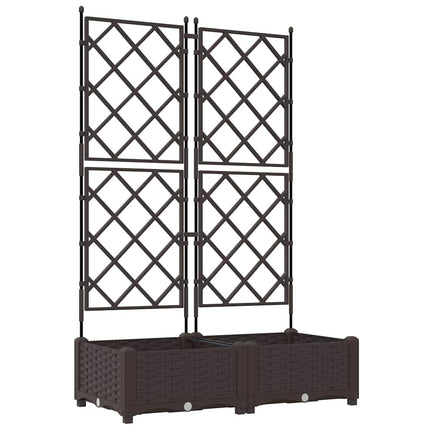 Trädgårdsplanterare 2 st Brun 80 x 40 x 125,5 cm PP
