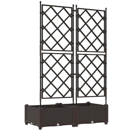Trädgårdsplanterare 2 st Brun 80 x 40 x 125,5 cm PP