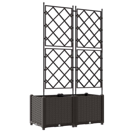 Trädgårdsplanterare 2 st Brun 80 x 40 x 143 cm PP