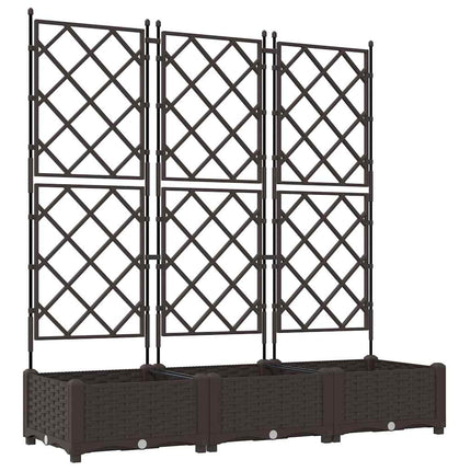 Trädgårdsplanterare 3 st Brun 120 x 40 x 125,5 cm PP
