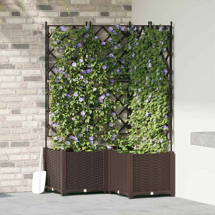 Trädgårdsplanterare 3 st Brun 80 x 80 x 143 cm PP