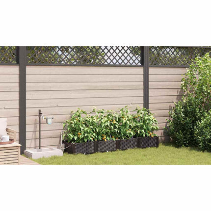 Trädgårdsplanterare 4 pcs Brun 160 x 40 x 22 cm Plast