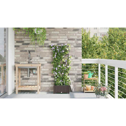 Trädgårdsplanterare Brun 40 x 40 x 126 cm Plast