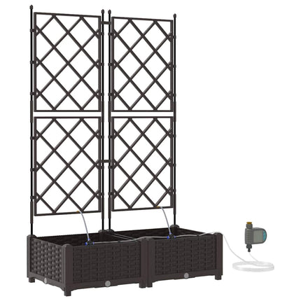 Trädgårdsplanterare 2 pcs Brun 80 x 40 x 126 cm Plast