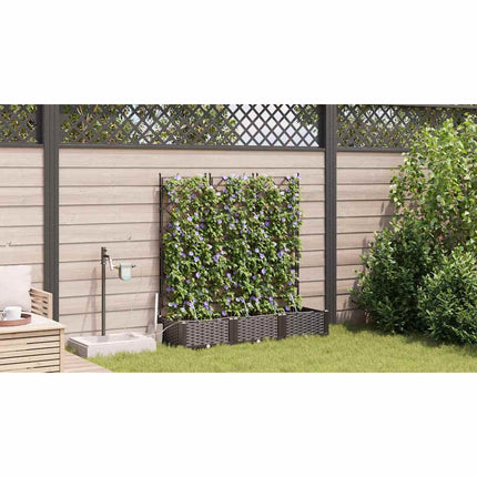 Trädgårdsplanterare 3 pcs Brun 120 x 40 x 126 cm Plast