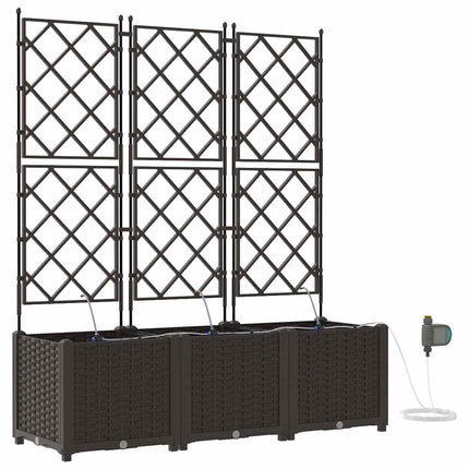 Trädgårdsplanterare 3 st Brun 120 x 40 x 142 cm PP