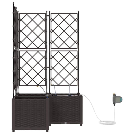 Trädgårdsplanterare 3 pcs Brun 80 x 80 x 142 cm Plast