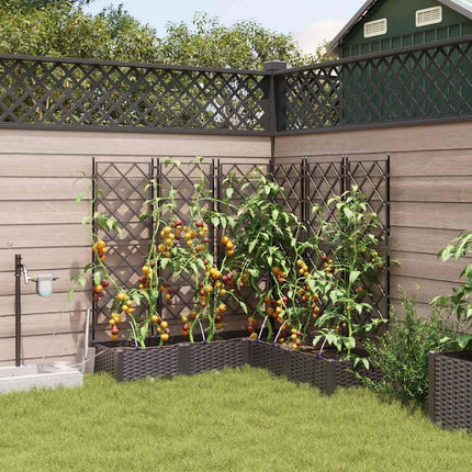 Trädgårdsplanterare 5 pcs Brun 120 x 120 x 126 cm Plast