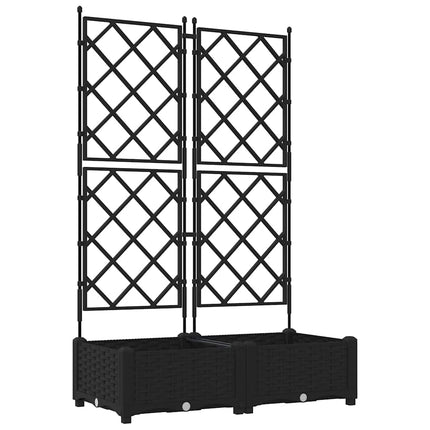 Trädgårdsplanterare 2 st Svart 80 x 40 x 125,5 cm PP