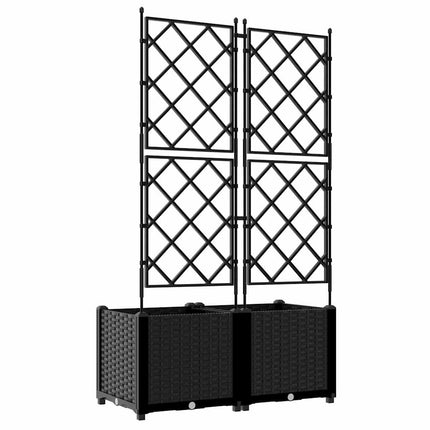 Trädgårdsplanterare 2 pcs Svart 80 x 40 x 143 cm Plast