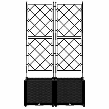 Trädgårdsplanterare 2 pcs Svart 80 x 40 x 143 cm Plast
