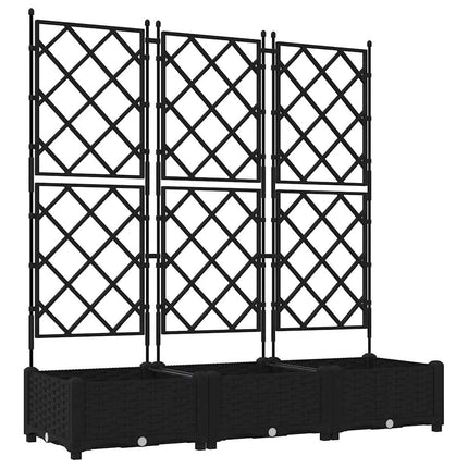 Trädgårdsplanterare 3 st Svart 120 x 40 x 125,5 cm PP