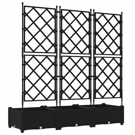 Trädgårdsplanterare 3 st Svart 120 x 40 x 125,5 cm PP