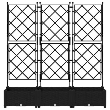 Trädgårdsplanterare 3 st Svart 120 x 40 x 125,5 cm PP