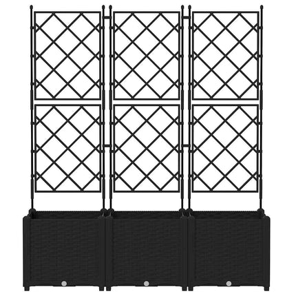Trädgårdsplanterare 3 pcs Svart 120 x 40 x 143 cm Plast