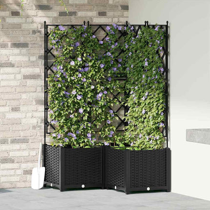 Trädgårdsplanterare 3 st Svart 80 x 80 x 143 cm PP