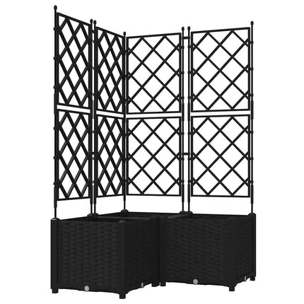 Trädgårdsplanterare 3 st Svart 80 x 80 x 143 cm PP