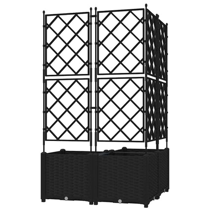 Trädgårdsplanterare 3 st Svart 80 x 80 x 143 cm PP