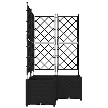Trädgårdsplanterare 3 st Svart 80 x 80 x 143 cm PP