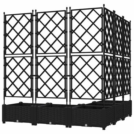 Trädgårdsplanterare 5 st Svart 120 x 120 x 125,5 cm PP
