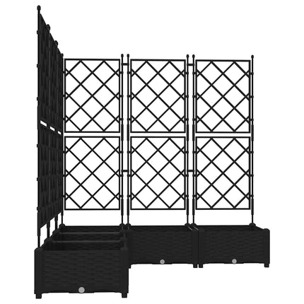 Trädgårdsplanterare 5 pcs Svart 120 x 120 x 125,5 cm Plast