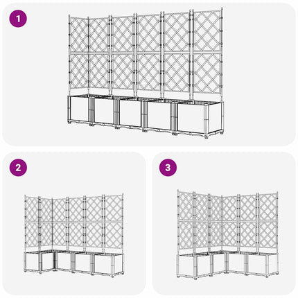 Trädgårdsplanterare 5 pcs Svart 120 x 120 x 143 cm Plast
