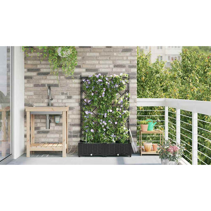 Trädgårdsplanterare 2 pcs Svart 80 x 40 x 126 cm Plast
