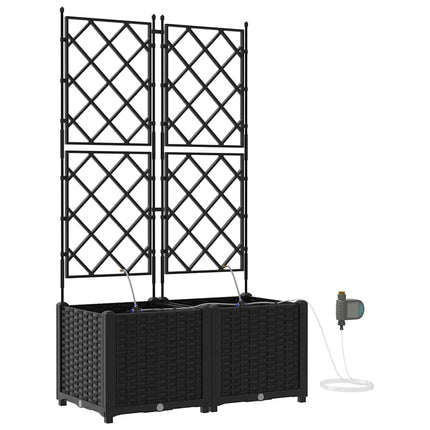 Trädgårdsplanterare 2 pcs Svart 80 x 40 x 142 cm Plast