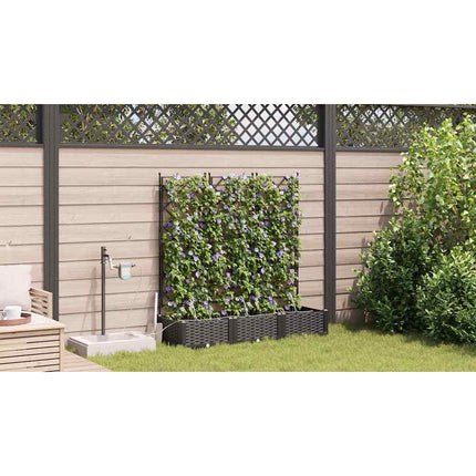 Trädgårdsplanterare 3 pcs Svart 120 x 40 x 126 cm Plast