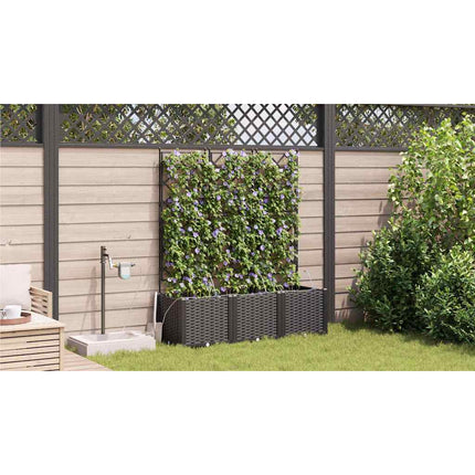 Trädgårdsplanterare 3 pcs Svart 120 x 40 x 142 cm Plast