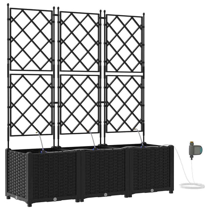 Trädgårdsplanterare 3 pcs Svart 120 x 40 x 142 cm Plast