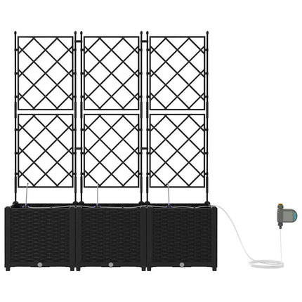 Trädgårdsplanterare 3 pcs Svart 120 x 40 x 142 cm Plast