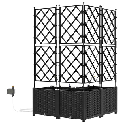 Trädgårdsplanterare 3 st Svart 80 x 80 x 142 cm PP