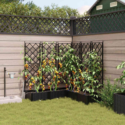 Trädgårdsplanterare 5 pcs Svart 120 x 120 x 126 cm Plast