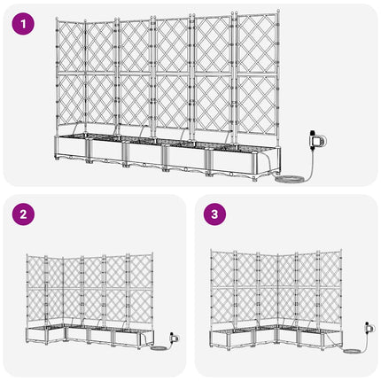 Trädgårdsplanterare 5 pcs Svart 120 x 120 x 126 cm Plast