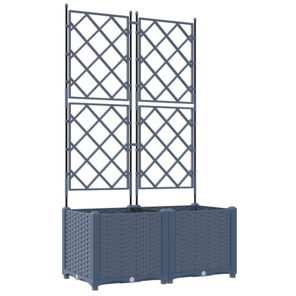 Trädgårdsplanterare 2 pcs Grå 80 x 40 x 143 cm Plast