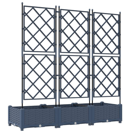 Trädgårdsplanterare 3 pcs Grå 120 x 40 x 125,5 cm Plast