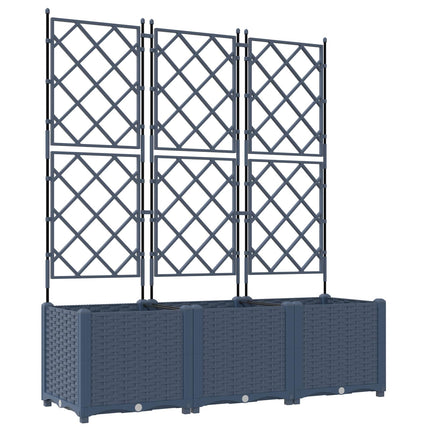 Trädgårdsplanterare 3 pcs Grå 120 x 40 x 143 cm Plast