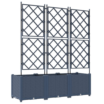 Trädgårdsplanterare 3 pcs Grå 120 x 40 x 143 cm Plast