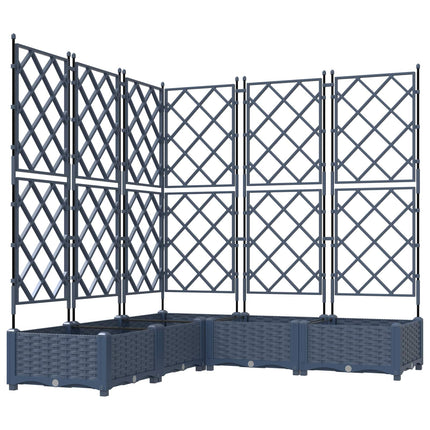 Trädgårdsplanterare 5 pcs Grå 120 x 120 x 125,5 cm Plast