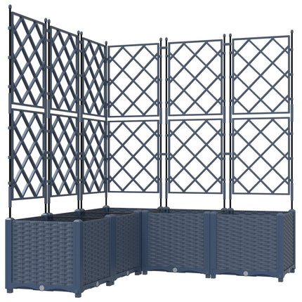 Trädgårdsplanterare 5 pcs Grå 120 x 120 x 143 cm Plast